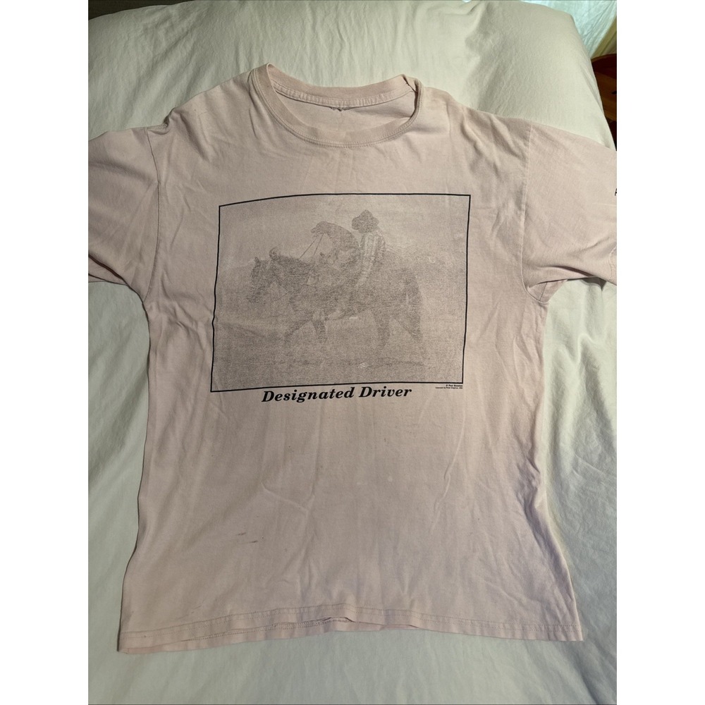 Vintage Large Designated Driver Paul Stanton Polar Graphics Texas Pink T 21 X 28